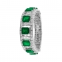 Diamonds and Colombian emeralds bracelet