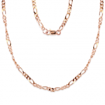 2mm Figaro Diamond Cut Chain with Flat Clasp Lock