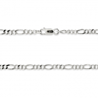 2mm Figaro Diamond Cut Chain with Flat Clasp Lock