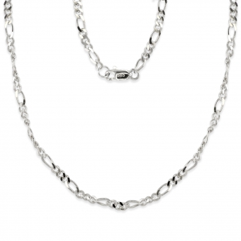 2mm Figaro Diamond Cut Chain with Flat Clasp Lock