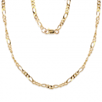2mm Figaro Diamond Cut Chain with Flat Clasp Lock