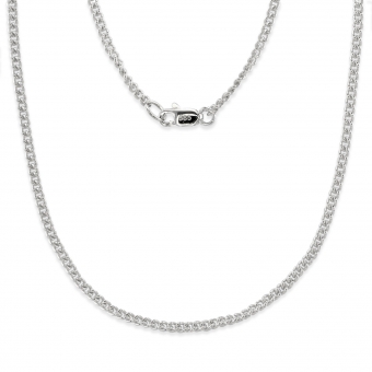 2.15mm Single Curb Diamond Cut Chain with Flat Clasp Lock
