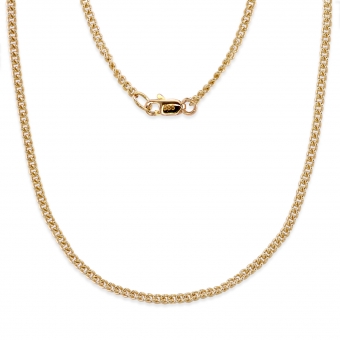2.15mm Single Curb Diamond Cut Chain with Flat Clasp Lock
