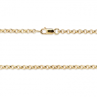 2.5mm Rollo Half Round Gold Chain