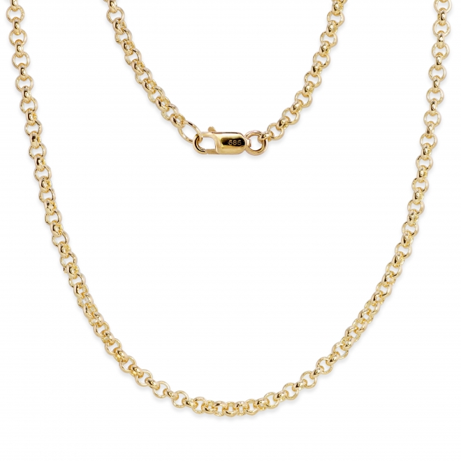 2.5mm Rollo Half Round Gold Chain