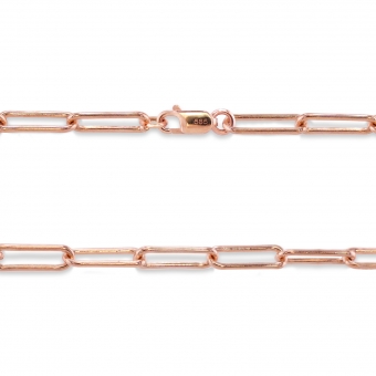 Paper Clip Chain with Flat Clasp Lock