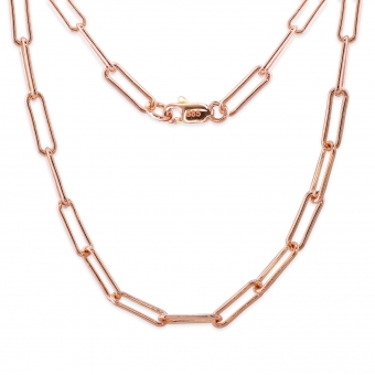 Paper Clip Chain with Flat Clasp Lock