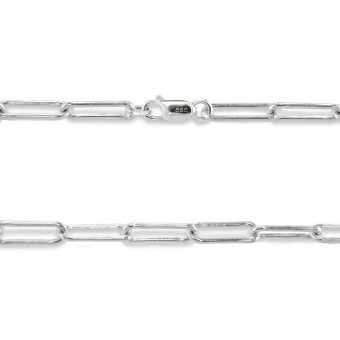 Paper Clip Chain with Flat Clasp Lock