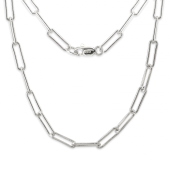Paper Clip Chain with Flat Clasp Lock