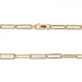 Paper Clip Chain with Flat Clasp Lock
