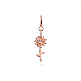 Gold Flower Shape Charm Dangling with Spring Lock Gold Flower Shape Charm Dangling with Spring Lock