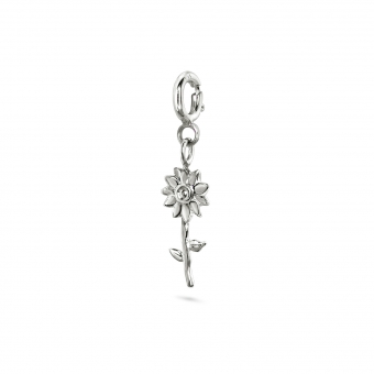 Gold Flower Shape Charm Dangling with Spring Lock