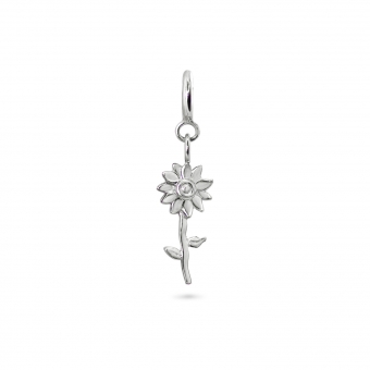 Gold Flower Shape Charm Dangling with Spring Lock