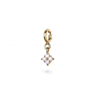 Small Flower Gems Set Charm Dangling with Spring Lock