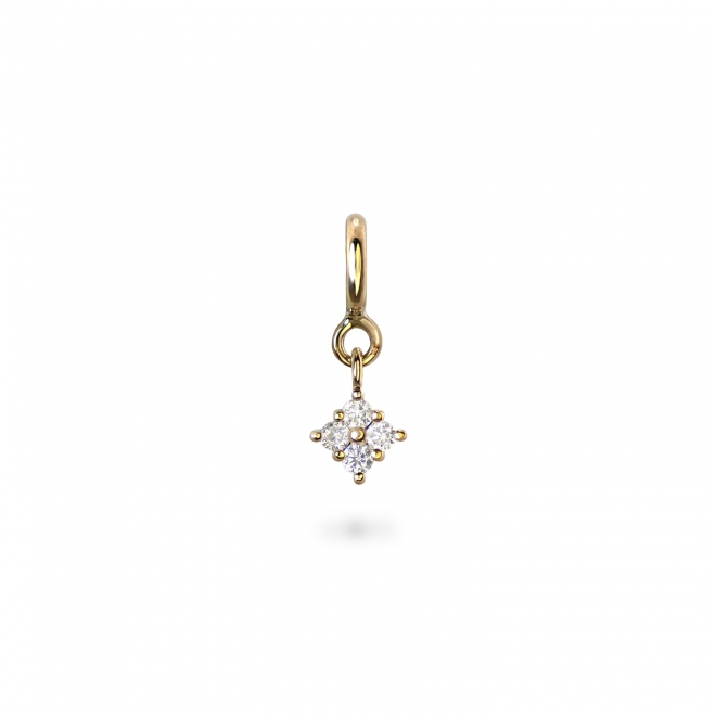 Small Flower Gems Set Charm Dangling with Spring Lock