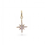 Gold 8 Point Star Shape with Gemstones Charm Dangling with Spring Lock