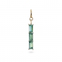 3 Baguette Row Charm Dangling with Spring Lock