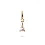 Round Fresh Water Pearl Charm Dangling with Spring Lock