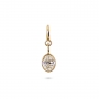 Oval Bezel Setting Charm Dangling with Spring Lock