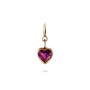 Heart Bezel Setting Charm Dangling with Spring Lock