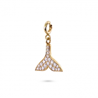 Mermaid Tail Diamonds Charm Dangling with Spring Lock