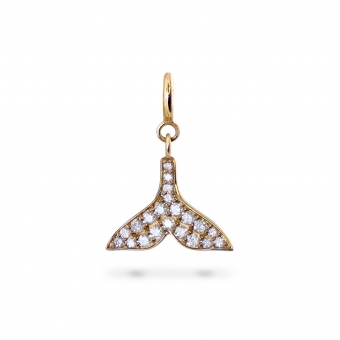 Mermaid Tail Diamonds Charm Dangling with Spring Lock