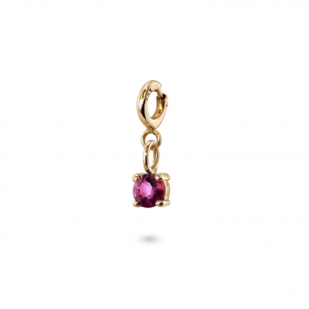 Round Diamond Charm Dangling with Spring Lock