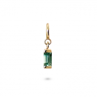 Baguette Half-Bezel Setting Charm Dangling with Spring Lock