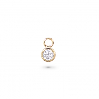Round Diamond Bezel Setting Charm