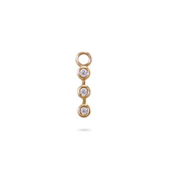 Round Diamonds Bezel Setting with Thin Bar Charm