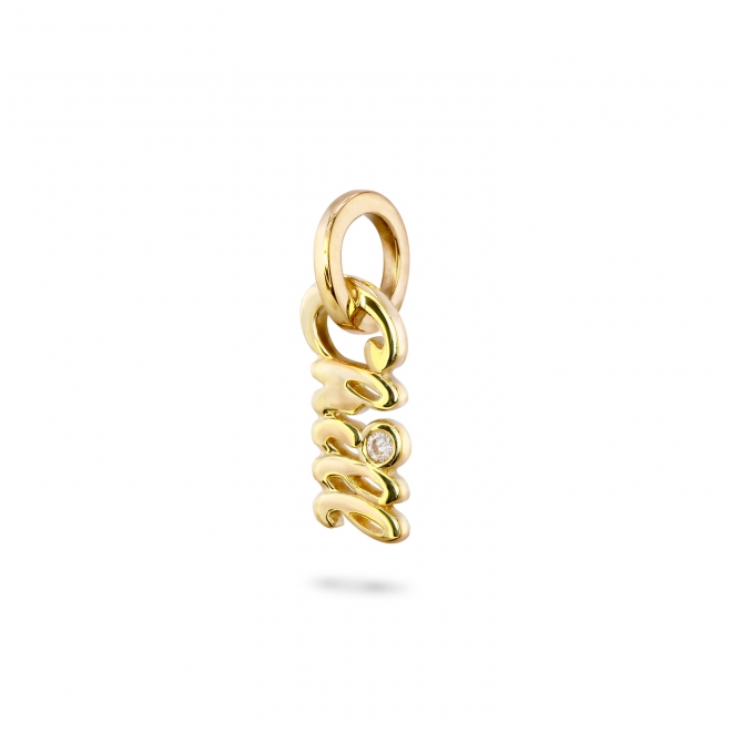 Gold Chill Charm with Diamond