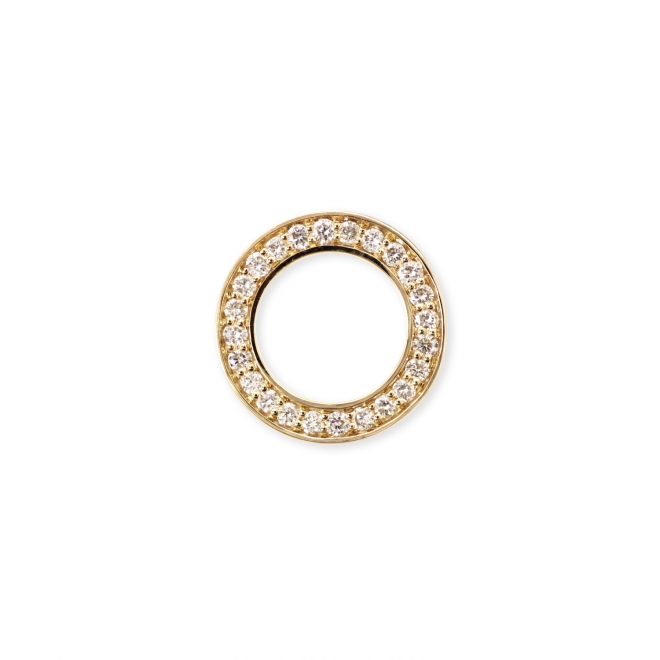 Delicate Perfect Circle Charm with Diamonds