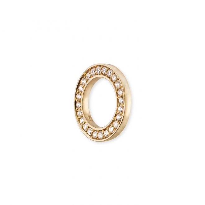 Delicate Perfect Circle Charm with Diamonds