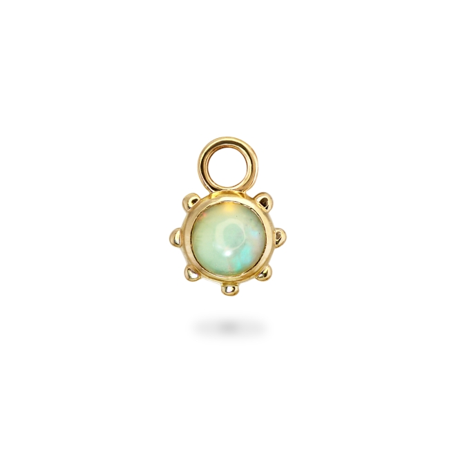 Cabochon Gold Sun Charm