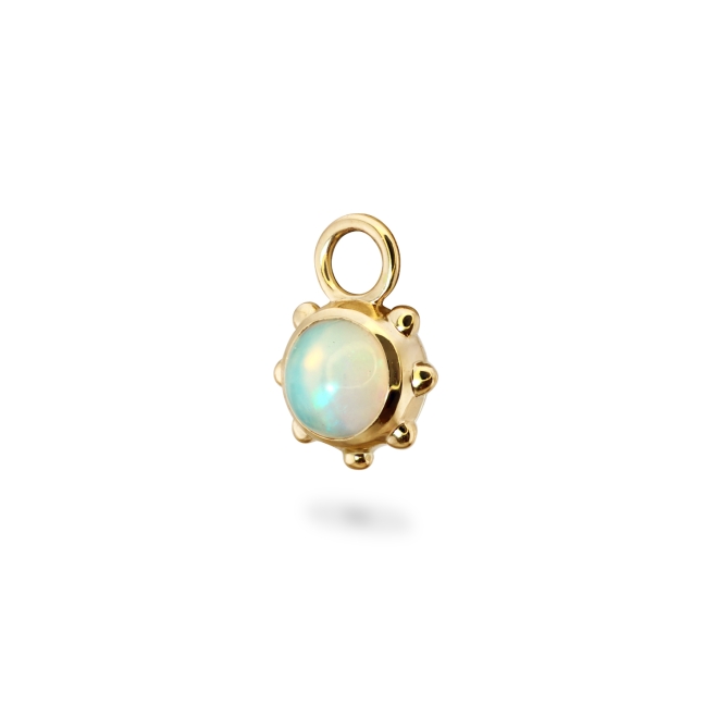 Cabochon Gold Sun Charm