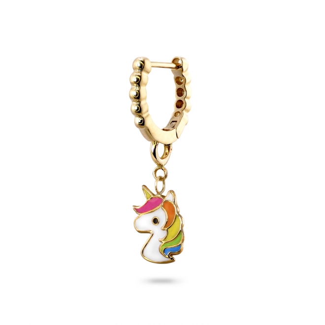 Rainbow Unicorn Enamel Charm Dangling with Spring Lock