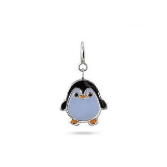 Puffy Penguin Enamel Charm Dangling with Spring Lock