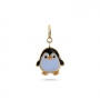 Puffy Penguin Enamel Charm Dangling with Spring Lock