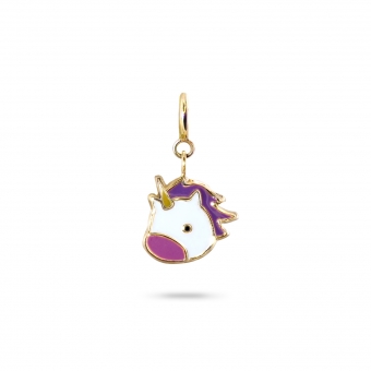 Cute Unicorn Enamel Charm Dangling with Spring Lock