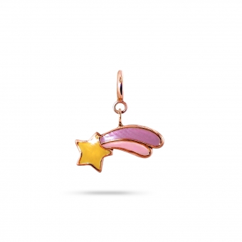 Sweet Falling Star Enamel Charm Dangling with Spring Lock