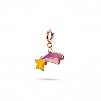 Sweet Falling Star Enamel Charm Dangling with Spring Lock