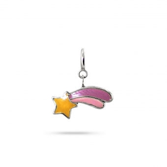 Sweet Falling Star Enamel Charm Dangling with Spring Lock