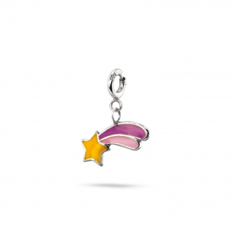Sweet Falling Star Enamel Charm Dangling with Spring Lock
