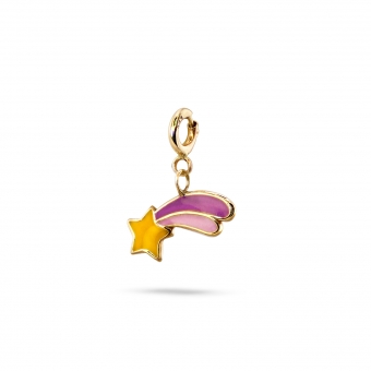 Sweet Falling Star Enamel Charm Dangling with Spring Lock