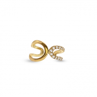 Clip Earring with 15 Diamonds