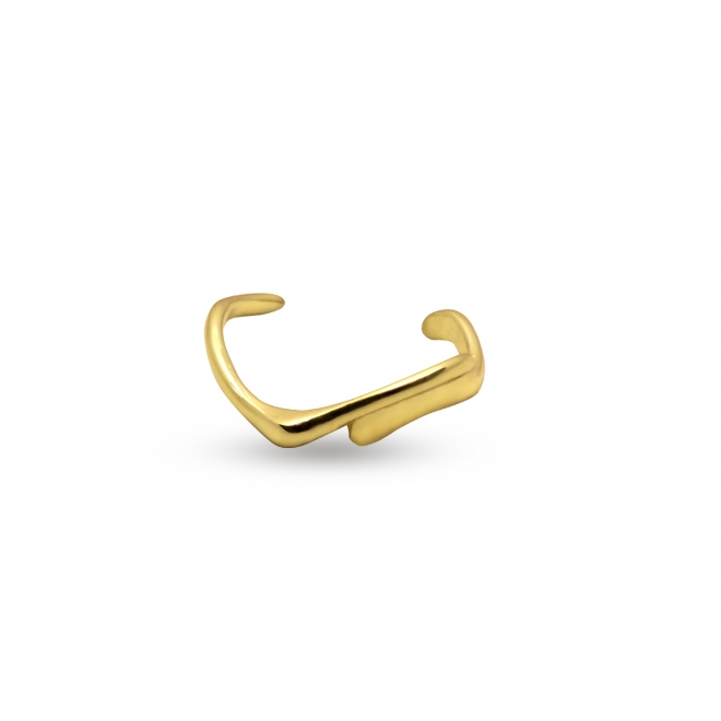 Solid Gold Wave Ear Clip
