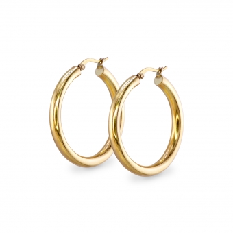 Hollow Tube Gold Huggie Earrings