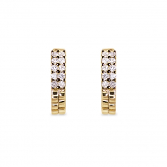 Huggie Earring Wave with Diamonds