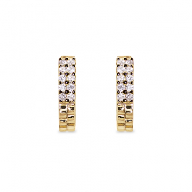 Huggie Earring Wave with Diamonds