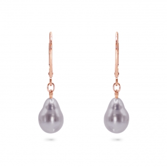 Leverback Earring with Pearl Charm